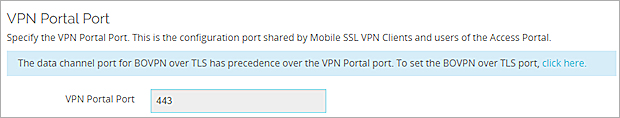 Screen shot of a message on the VPN Portal page